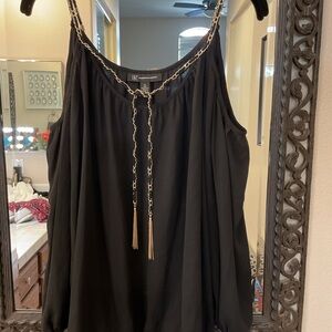 INC  black cold shoulder top